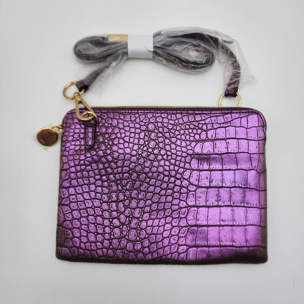 G.I.L.I. Pink Snake‎ Leather Handbag Purse Clutch w/Strap pink cobra cross body